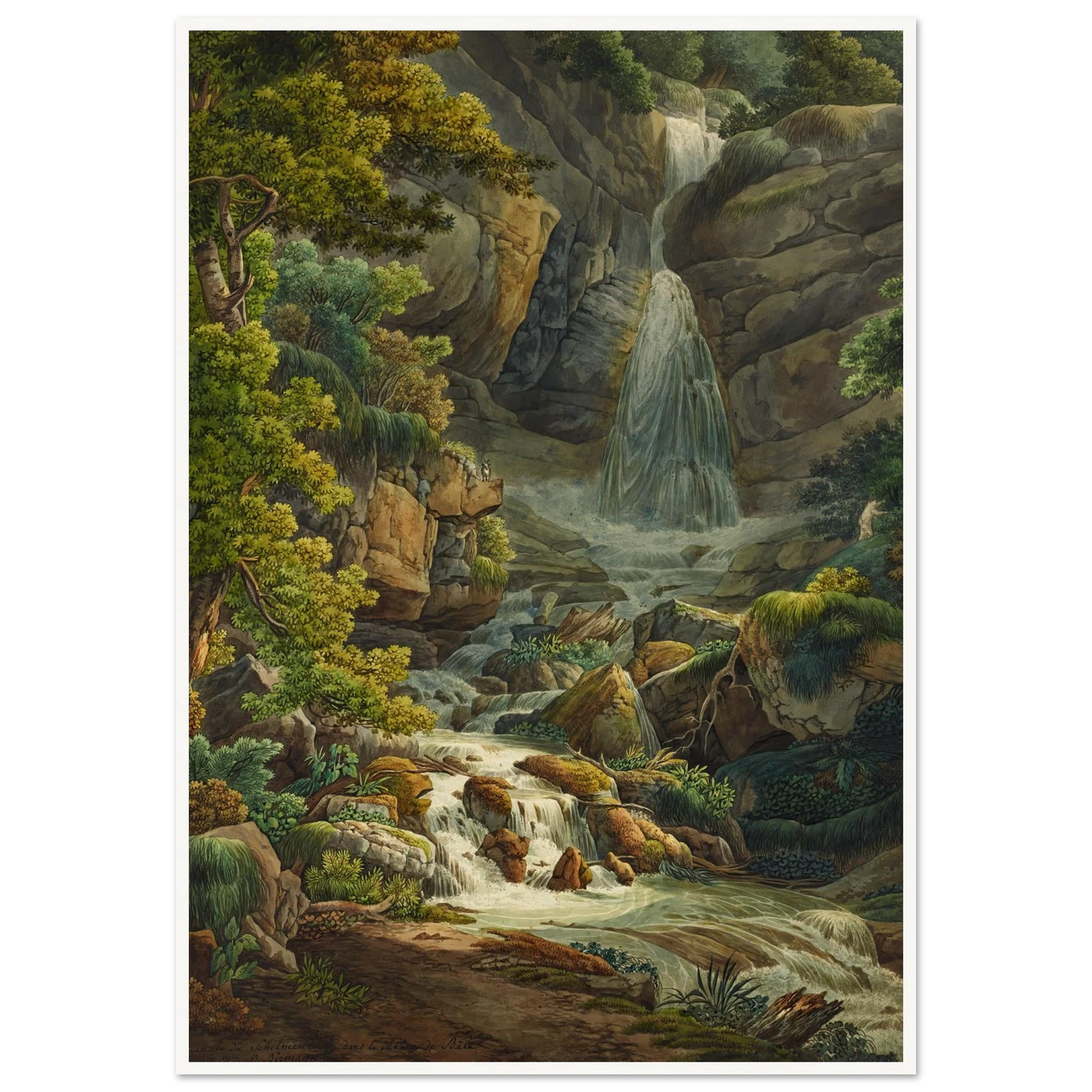 Schelmenloch, Wasserfall Art Print | Peter Birmann-Quipham Collections