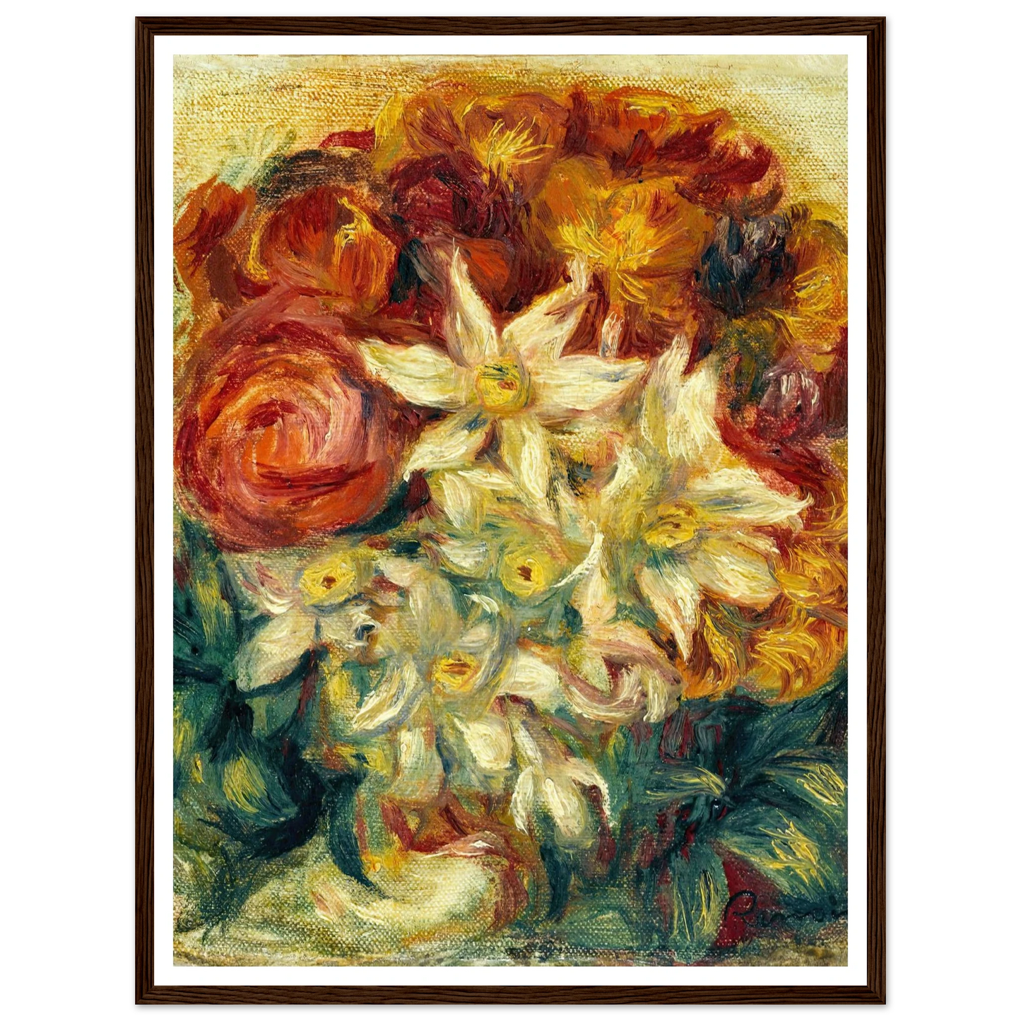 Bouquet de narcisses et de roses (1914) Art Print | Pierre Auguste Renoir-Quipham Collections