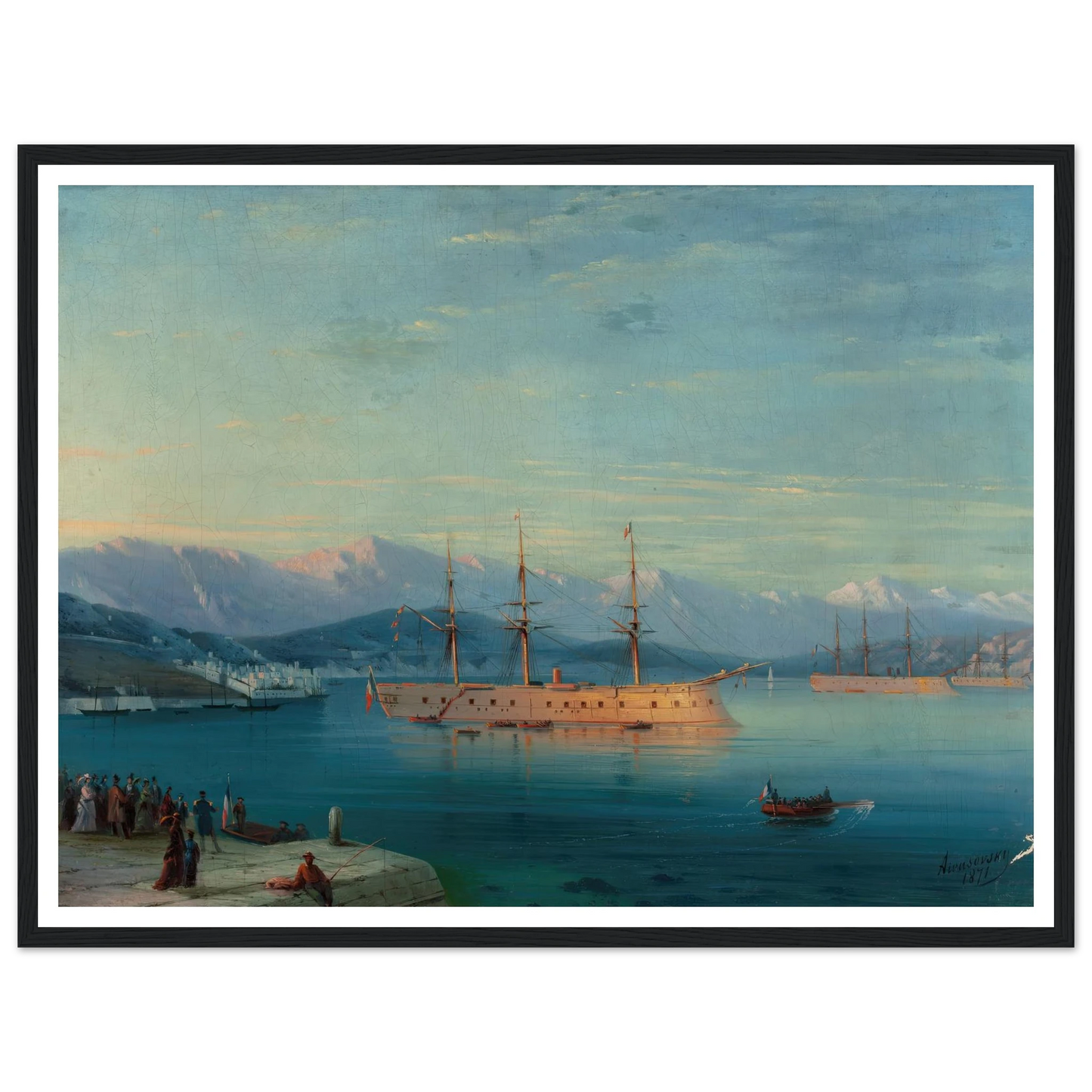 French Ships Departing the Black Sea (1871) Art Print | Ivan Konstantinovich Aivazovsky-Quipham Collections