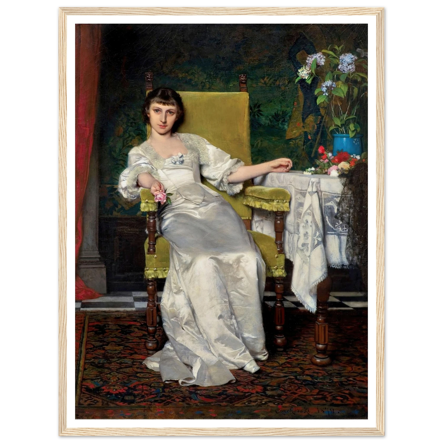 A lady with rose (1879) Art Print | Wladyslaw Czachorski-Quipham Collections