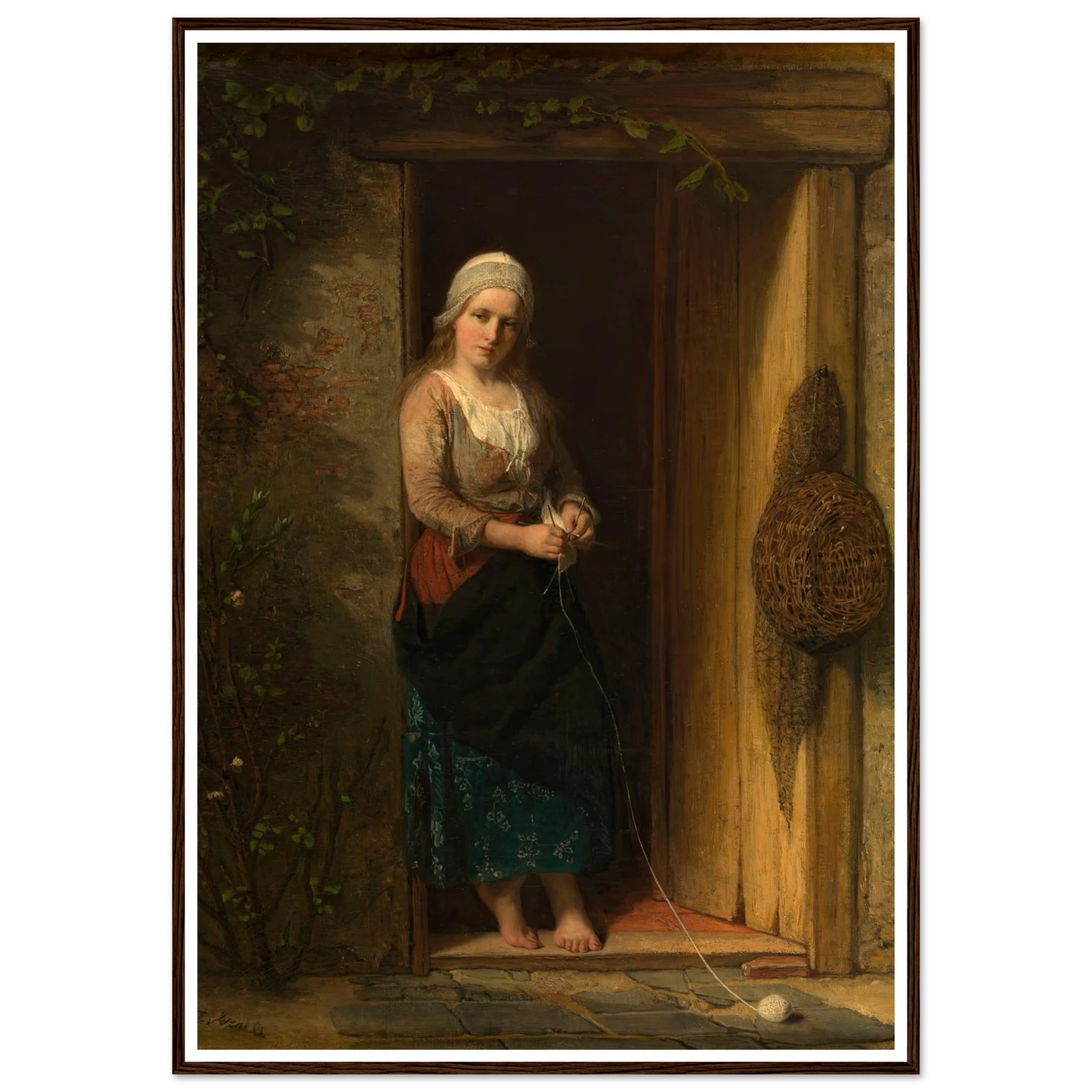 Ida, the Fisherman’s Daughter at the Doorway (1851) Art Print | Jozef Israels-Quipham Collections