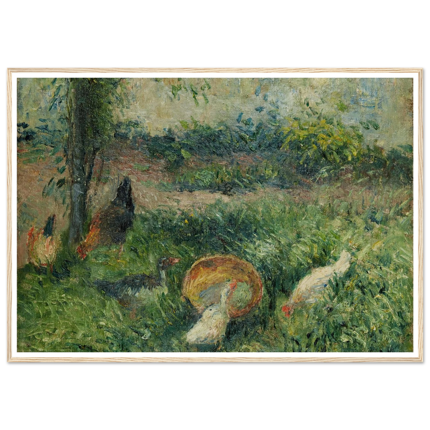 Basse-cour avec poules et canards (1876) Art Print | Camille Pissarro-Quipham Collections