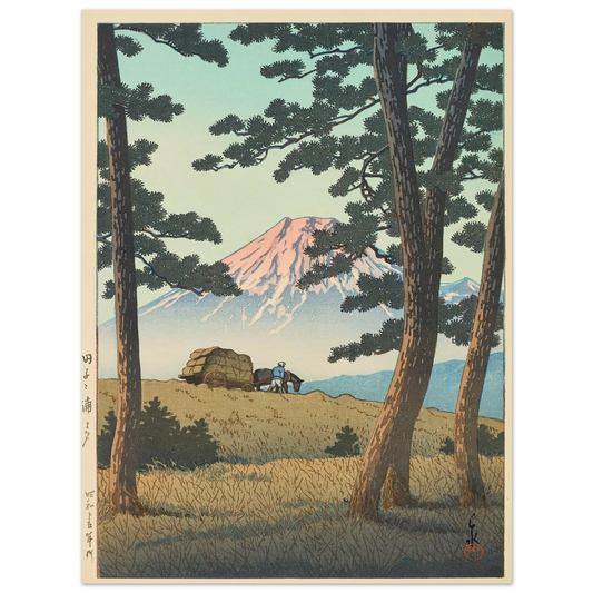 Tago no ura no yube (Evening at Tago Bay) (1940) Art Print | Kawase Hasui - Framed Poster - 30x40 cm / 12x16″ - Black frame
