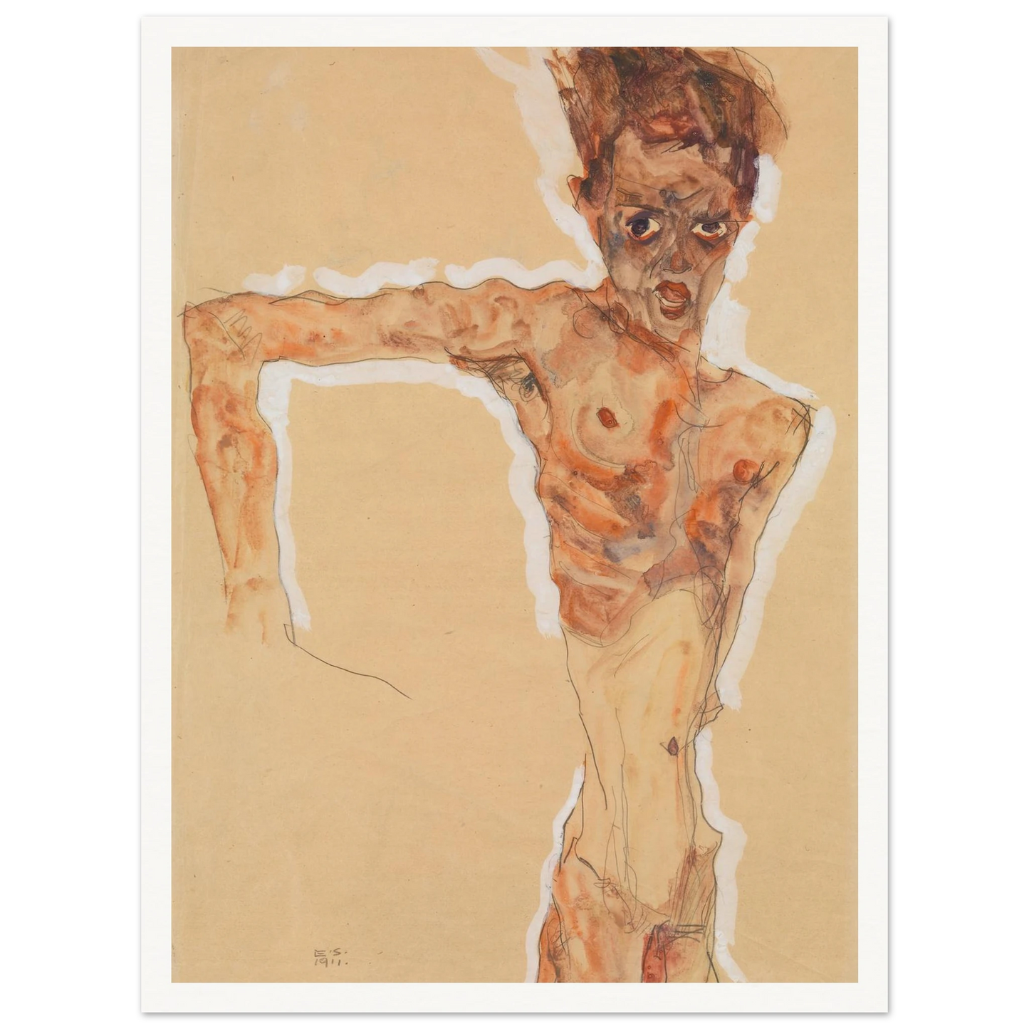 Self-Portrait (1911) Art Print | Egon Schiele-Quipham Collections