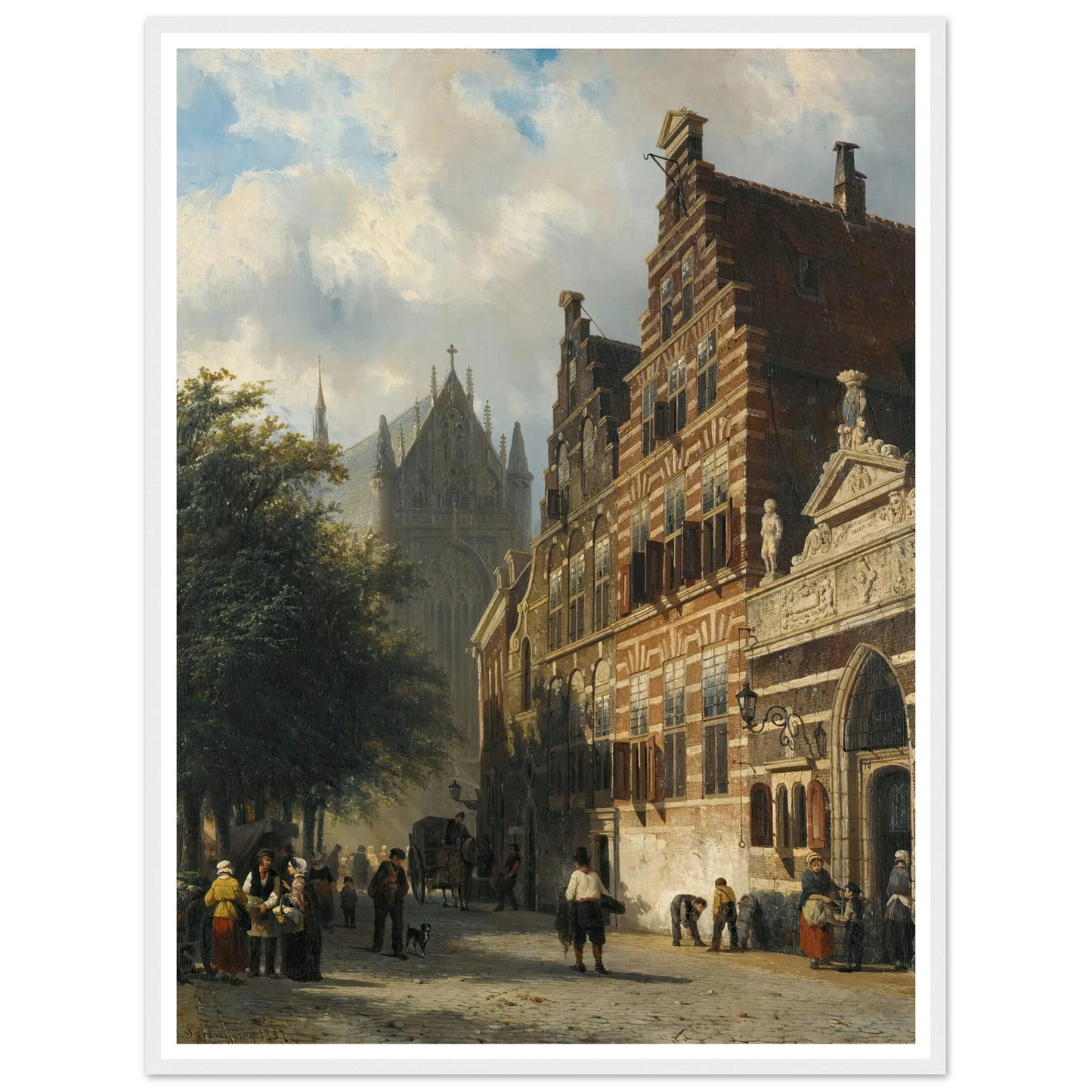 The Kerkgracht In Leiden (1857) Art Print | Cornelis Springer-Quipham Collections