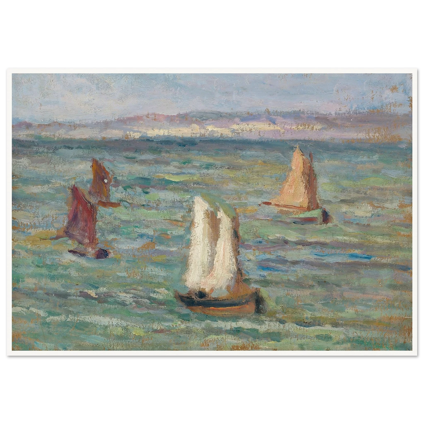 Bateaux aux environs d’Honfleur (1928) Art Print | Maximilien Luce-Quipham Collections