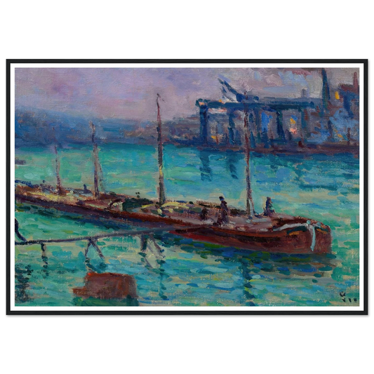 Péniche Au Bord De La Seine (circa 1910) Art Print | Maximilien Luce-Quipham Collections