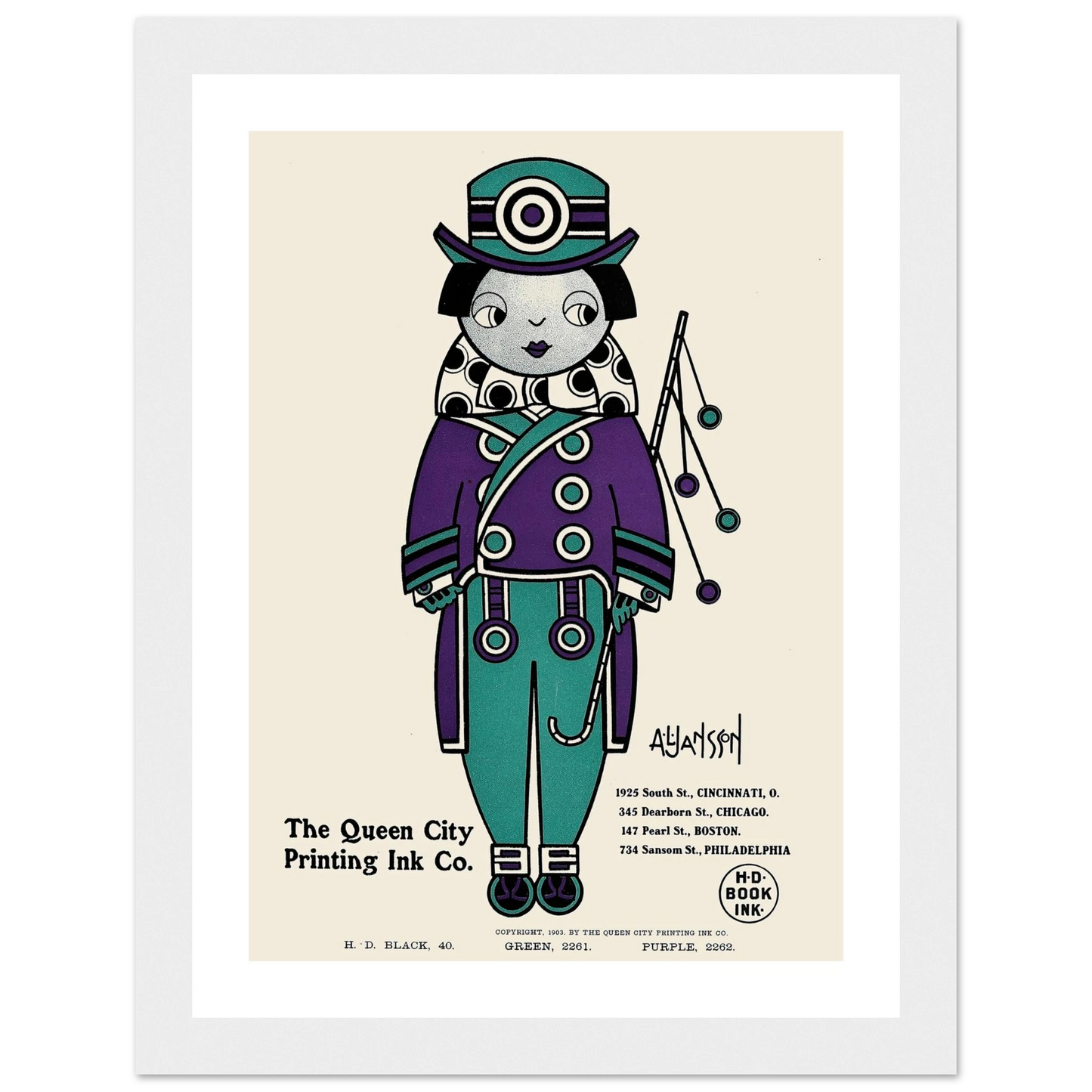 Queen City Ink, Ad. 01 (1890-1913) Art Print | Augustus Jansson-Quipham Collections