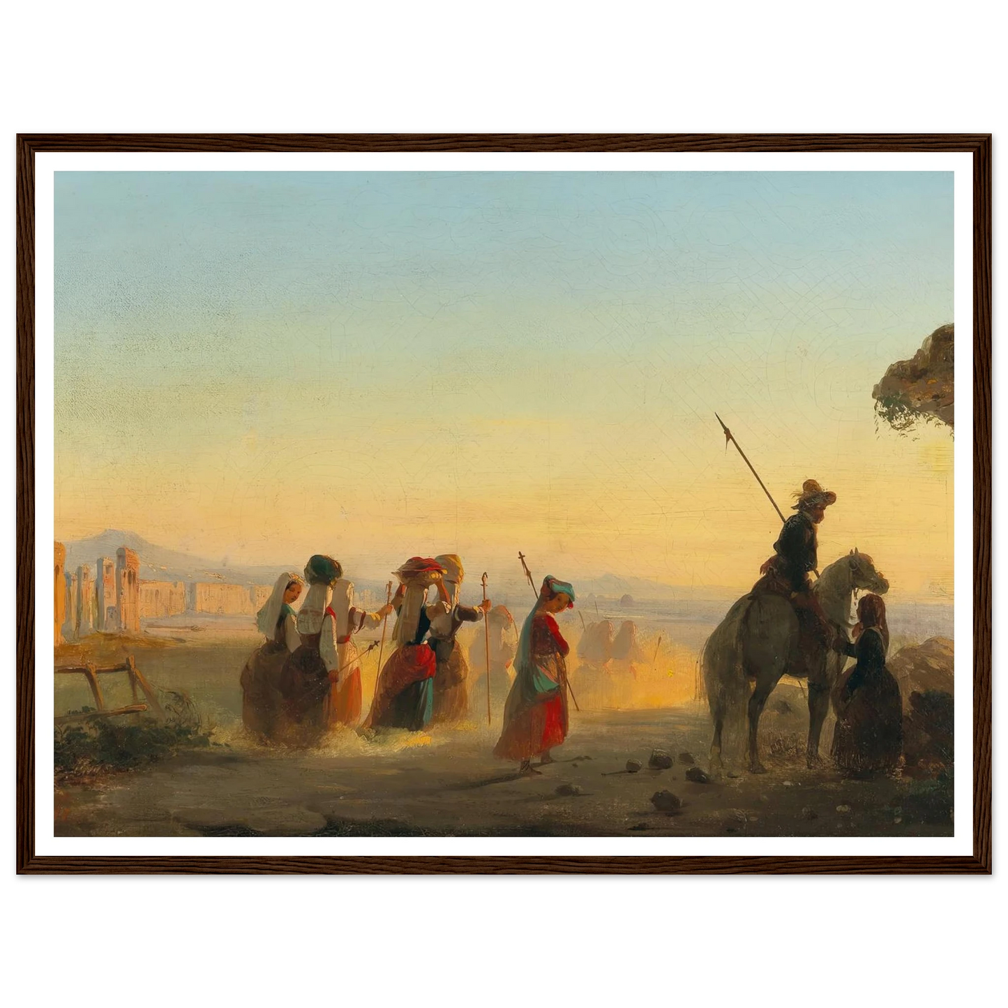 Rome, the Via Appia at Dawn Art Print | Ippolito Caffi-Quipham Collections