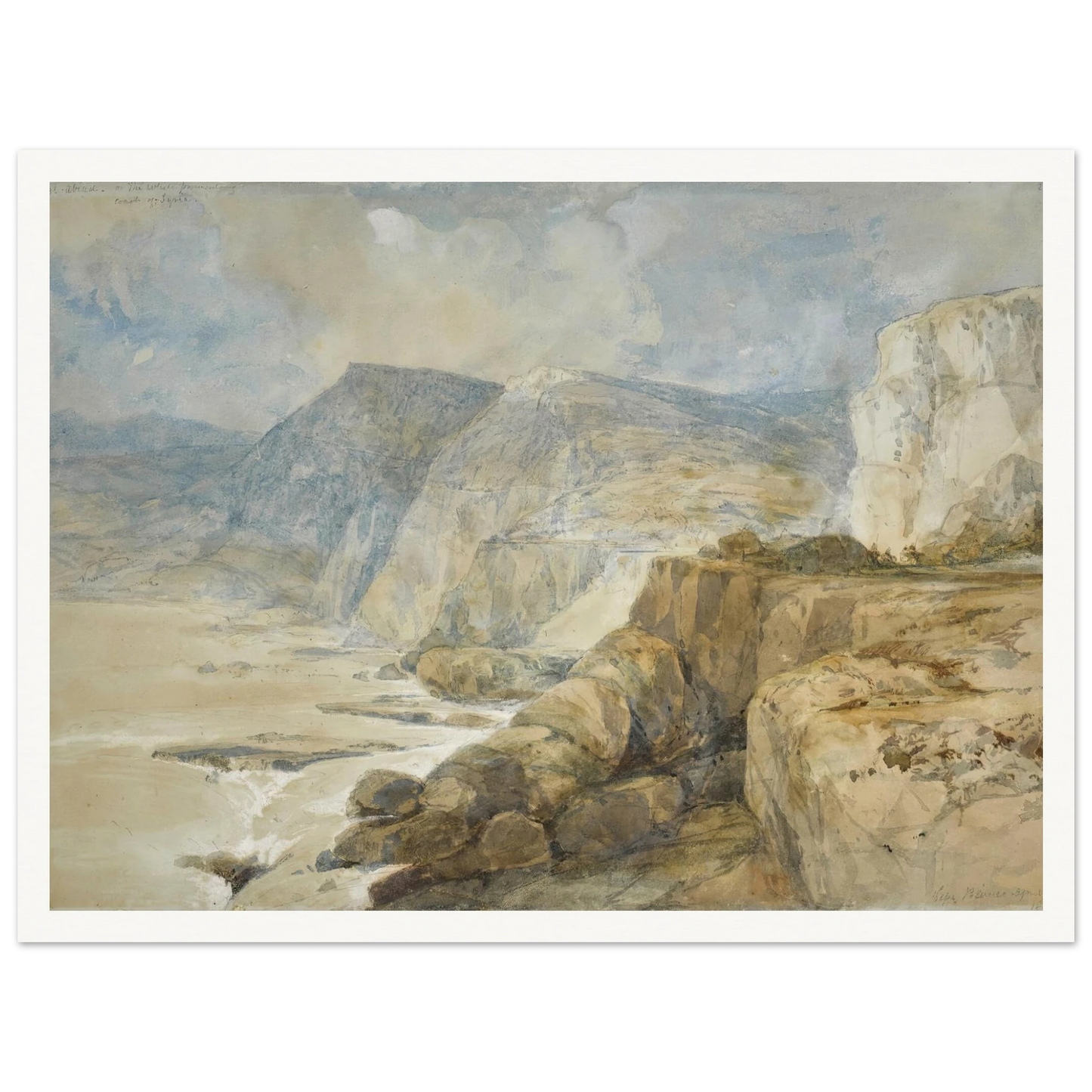Cape Blanco, Lebanon (1839) Art Print | David Roberts-Quipham Collections