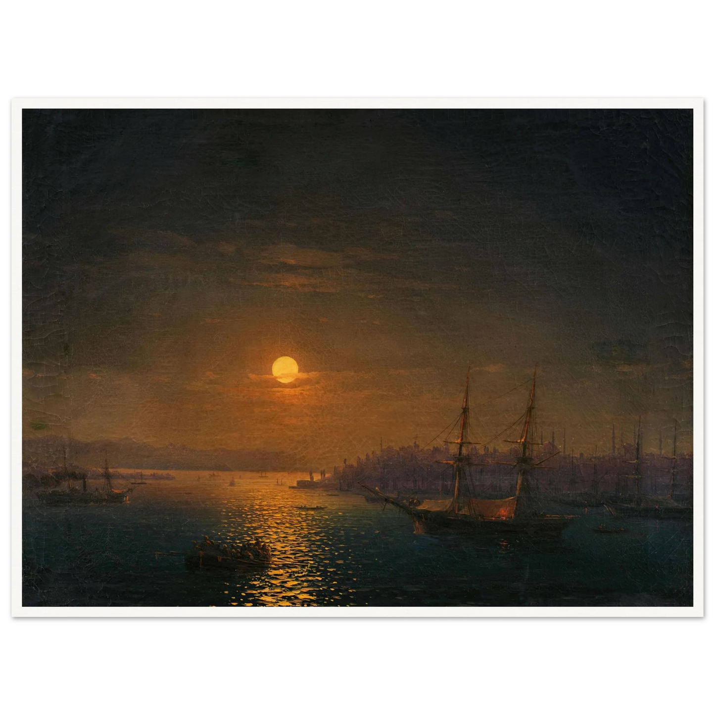 Istanbul; The Golden Horn in the moonlight (1868) Art Print | Ivan Konstantinovich Aivazovsky-Quipham Collections