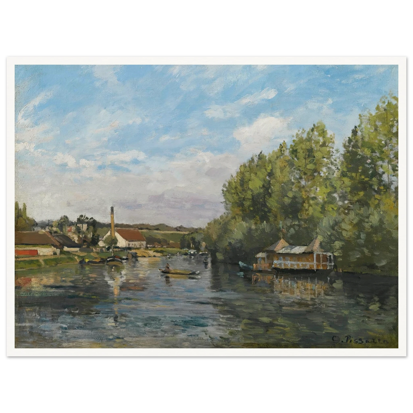 La Seine À Port-Marly (circa 1872) Art Print | Camille Pissarro-Quipham Collections