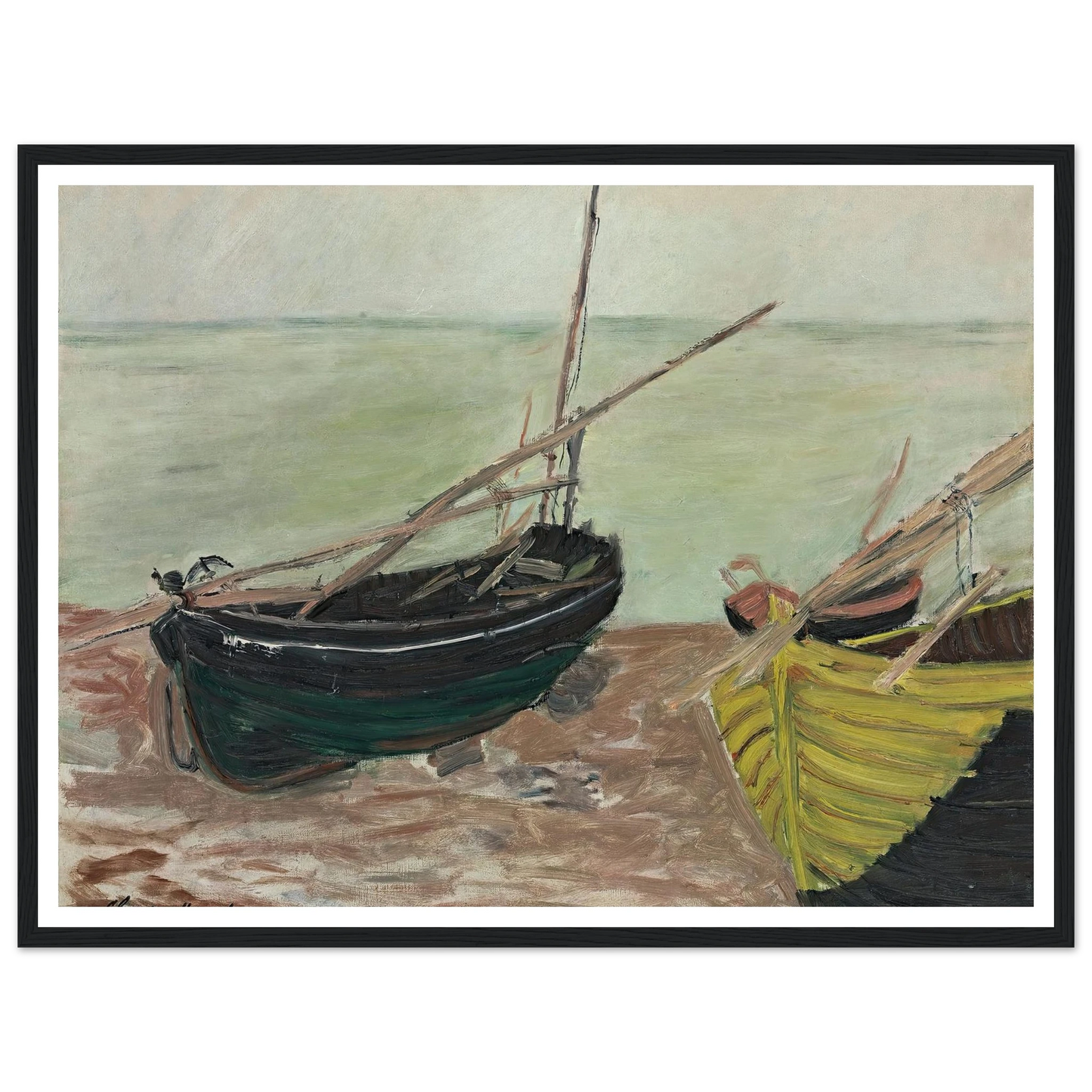 Étude de bateaux sur la plage d’Étretat (1885) Art Print | Claude Monet-Quipham Collections
