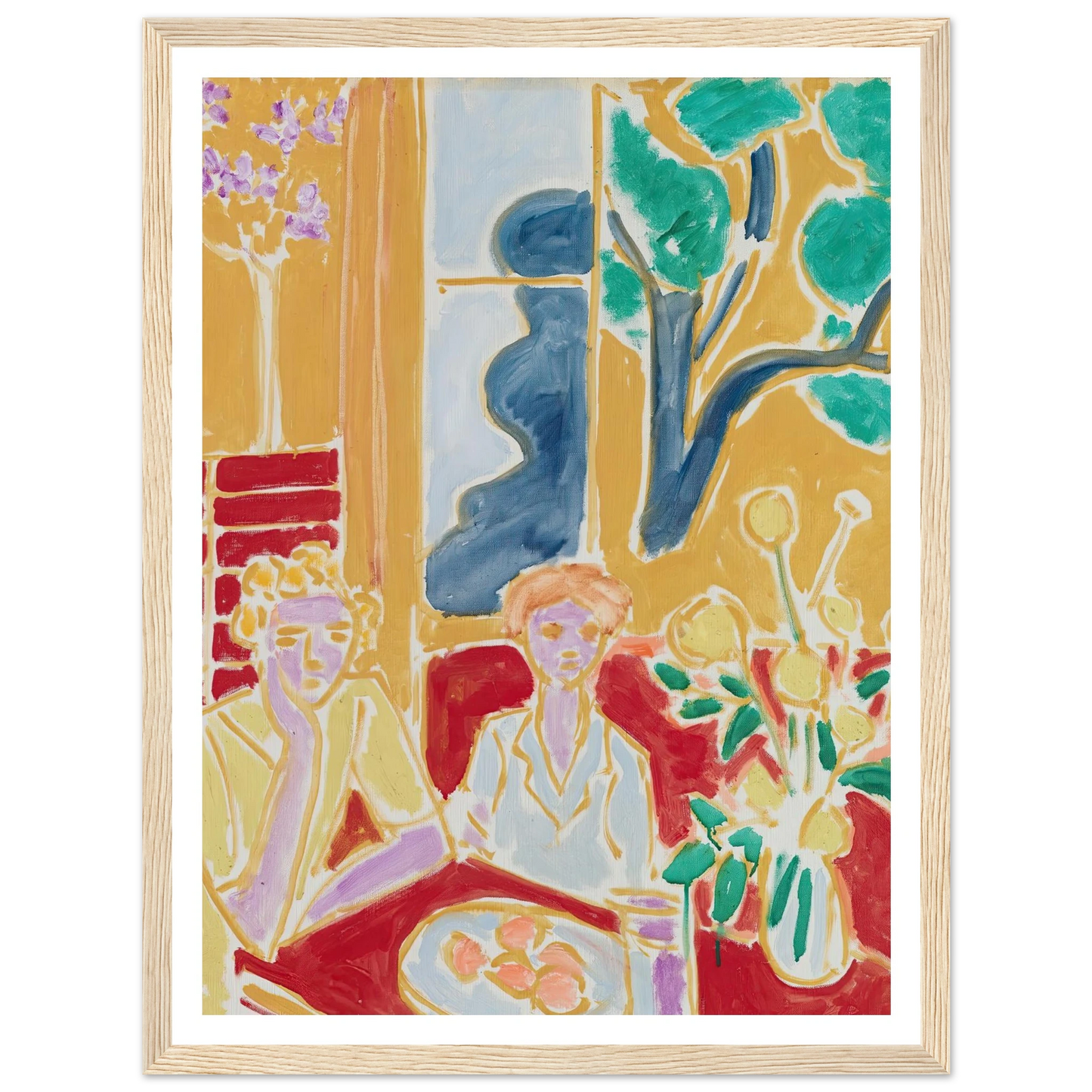Deux Fillettes, fond jaune et rouge (1947) Art Print | Henri Matisse-Quipham Collections
