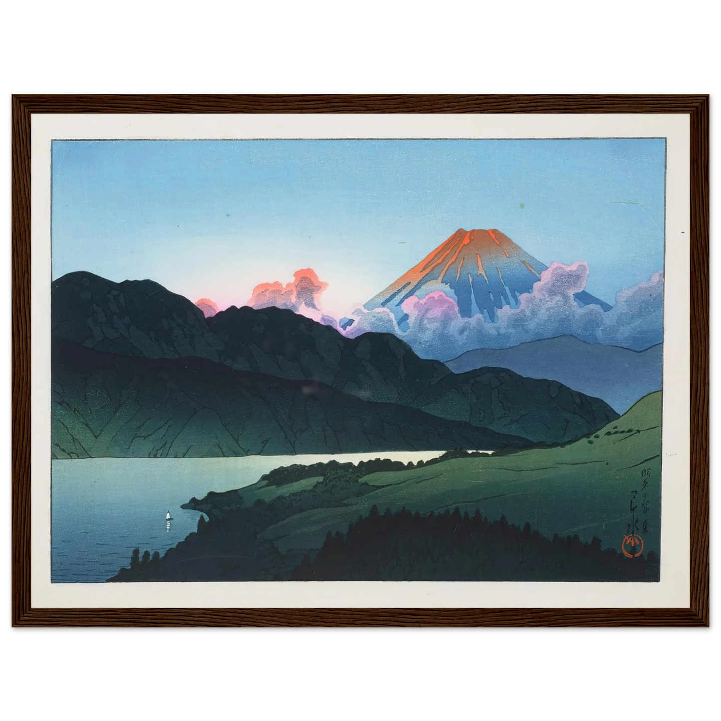 Evening of Mount Fuji from Lake Ashino-ko (1935) Art Print | Kawase Hasui-Quipham Collections