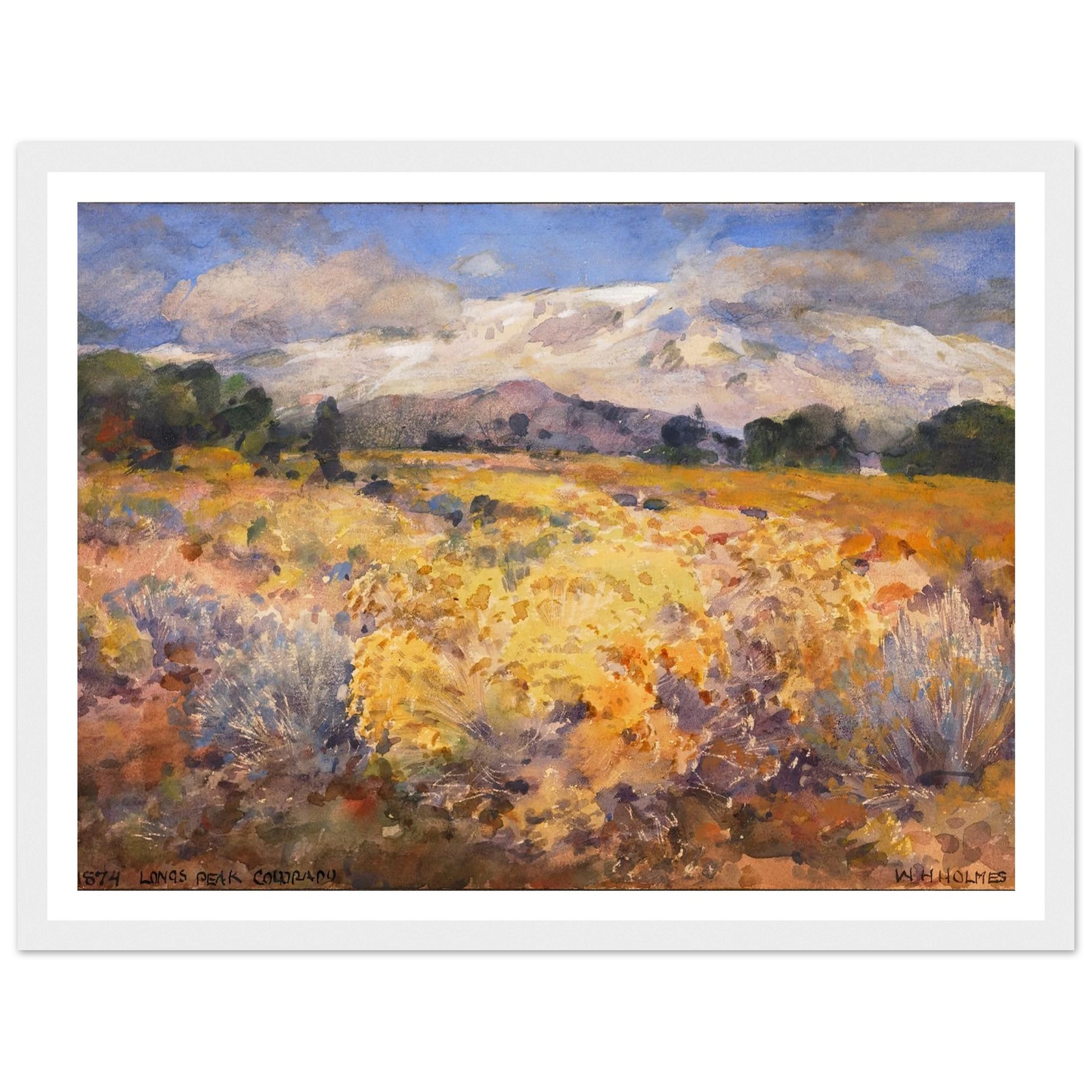 Long’s Peak, Colorado (1874) Art Print | William Henry Holmes-Quipham Collections