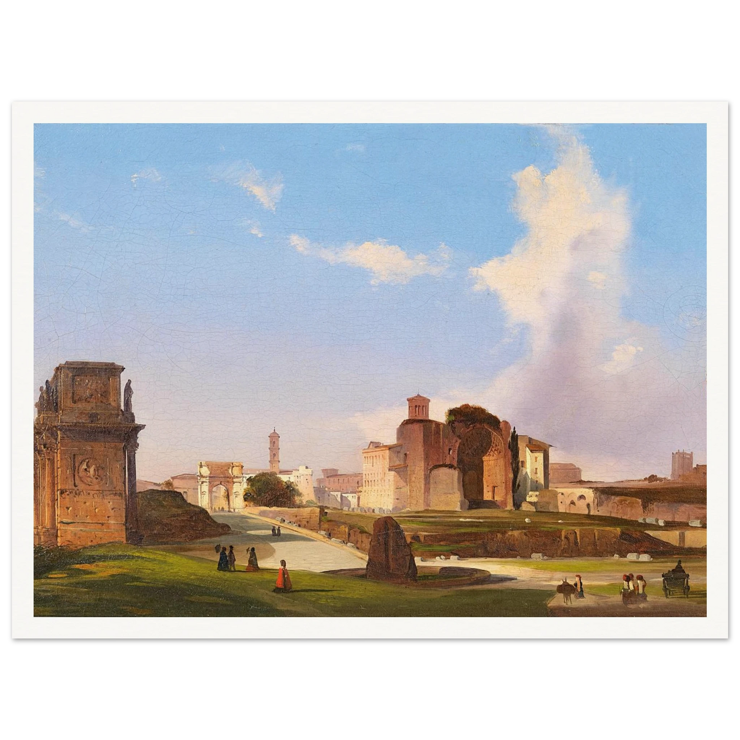 A View Of The Roman Forum With The Arch Of Constantine Art Print | Ippolito Caffi-Quipham Collections