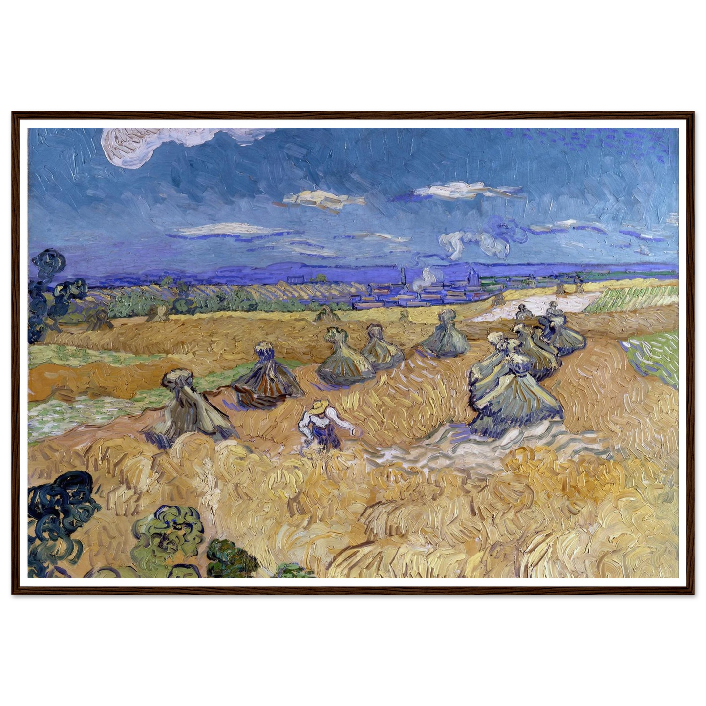 Wheat Fields with Reaper, Auvers Art Print | Vincent van Gogh-Quipham Collections