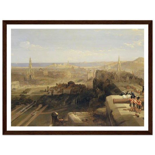 Edinburgh from the Castle Art Print | David Roberts - Framed Poster - 30x40 cm / 12x16″ - Black frame