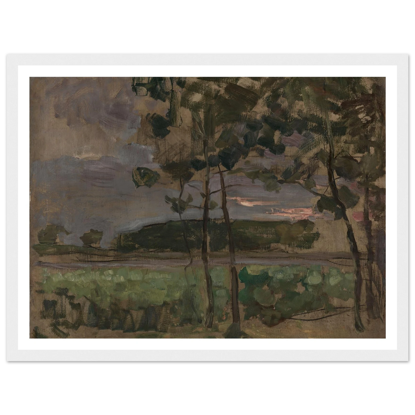Field with Young Trees in the Foreground (c. 1907) Art Print | Piet Mondrian-Quipham Collections