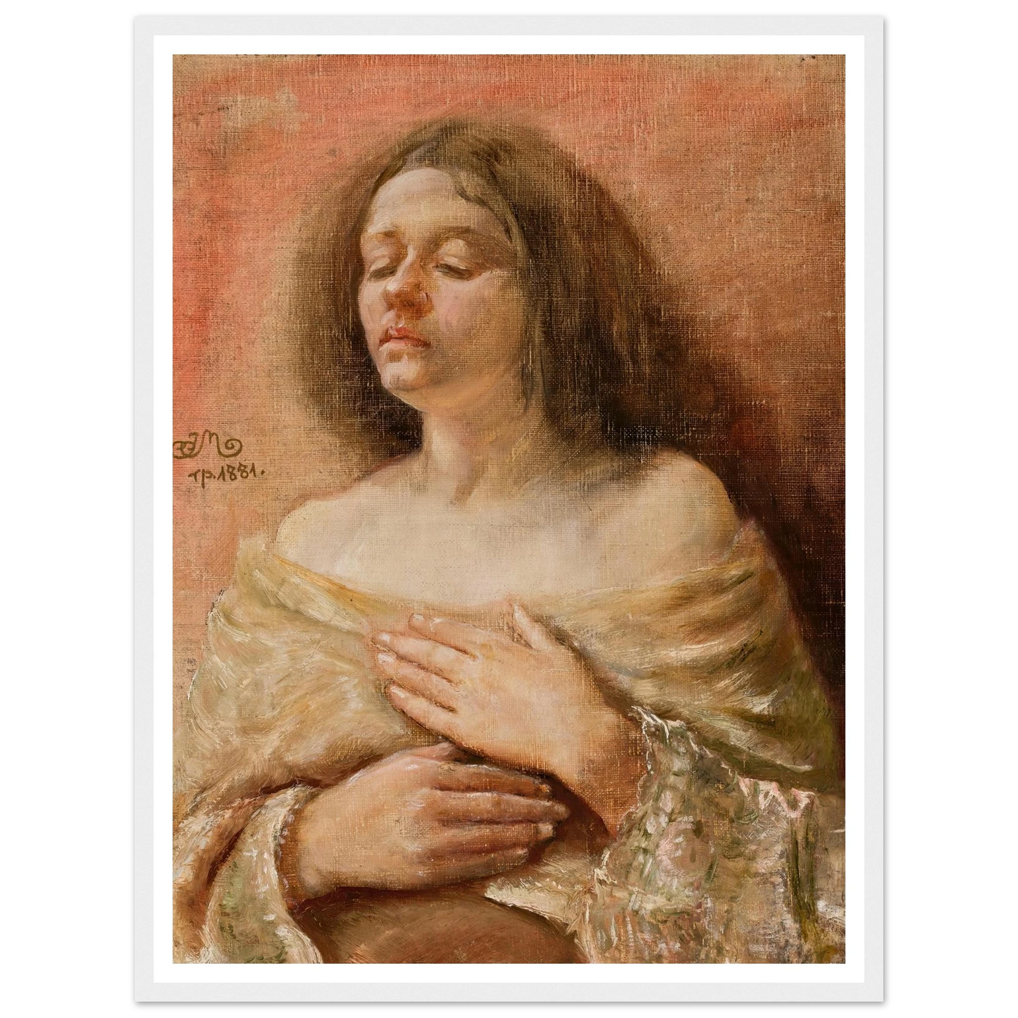 Portrait study of a woman (1881) Art Print | Jan Matejko-Quipham Collections