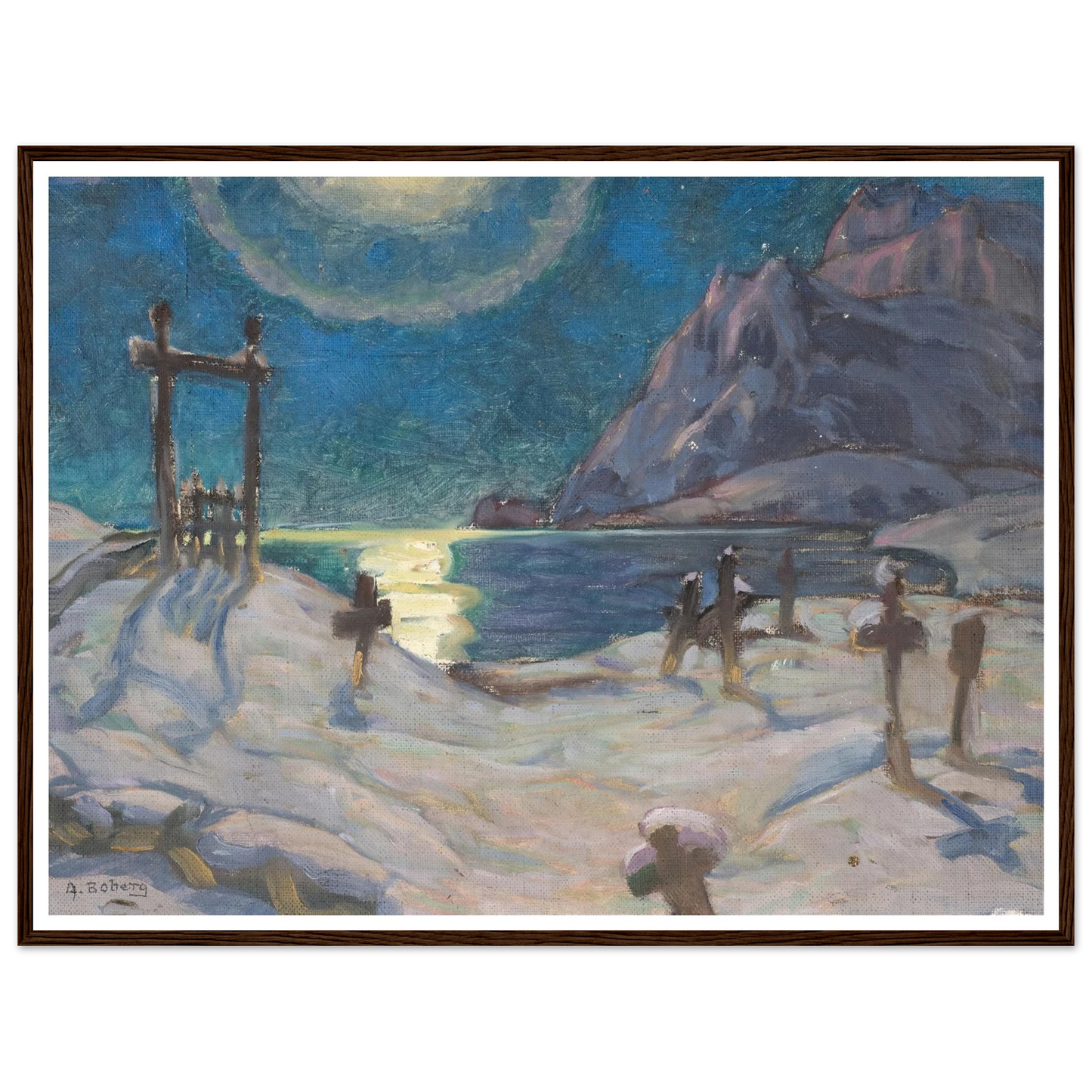 The Graveyard in the Mountains. Study from Lofoten (1920) Art Print | Anna Boberg-Quipham Collections