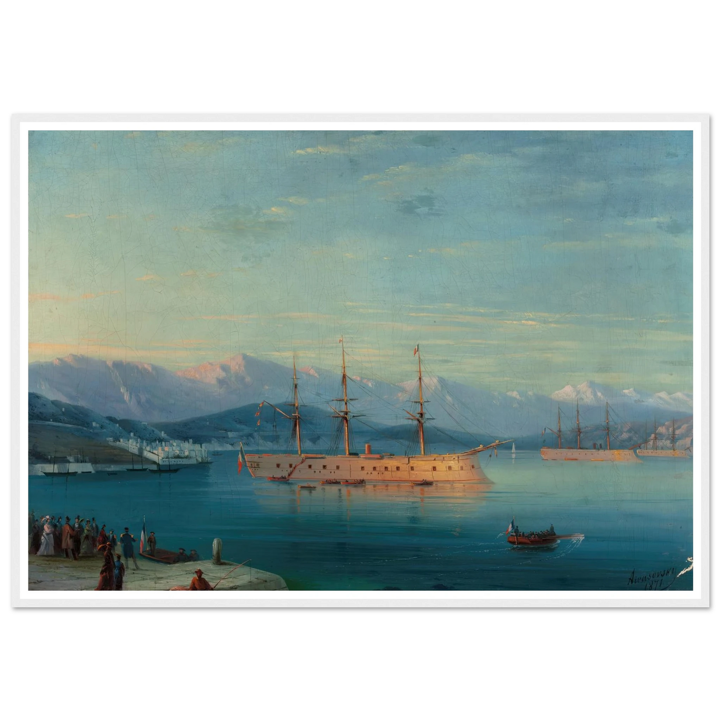French Ships Departing the Black Sea (1871) Art Print | Ivan Konstantinovich Aivazovsky-Quipham Collections