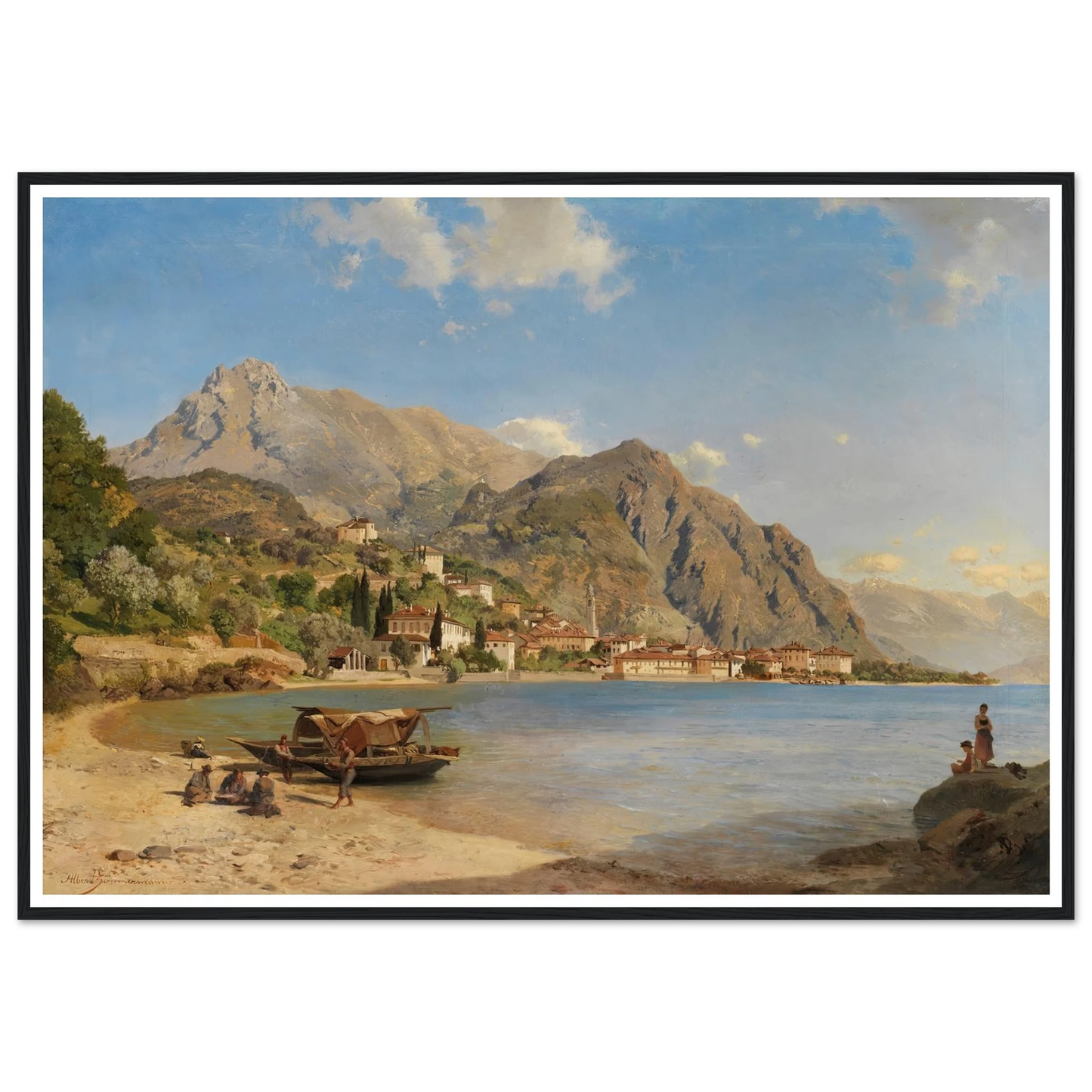 Am Ufer des Comer Sees (Menaggio) (1858) Art Print | Albert Zimmermann-Quipham Collections