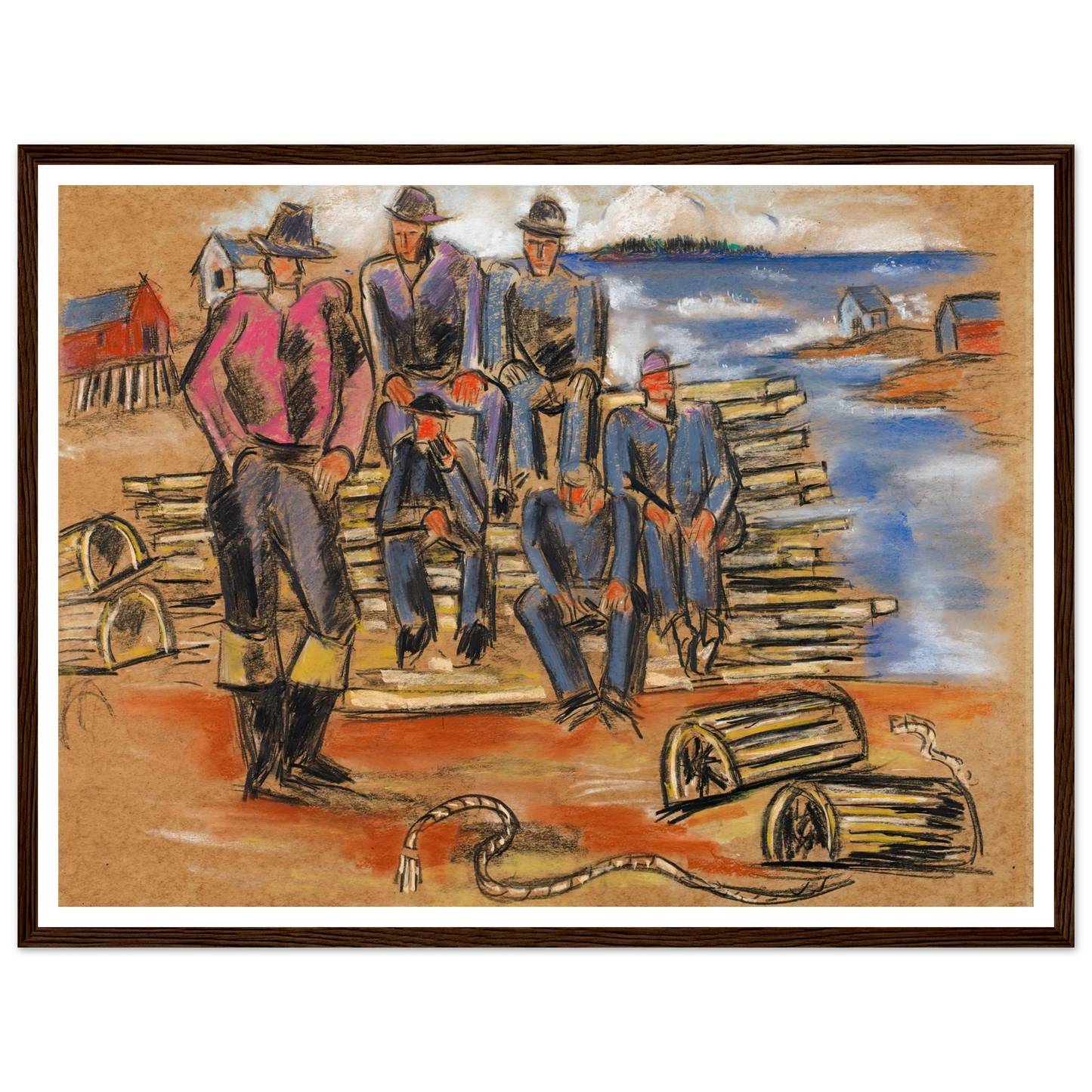 Study for Lobster Fishermen (1940) Art Print | Marsden Hartley-Quipham Collections