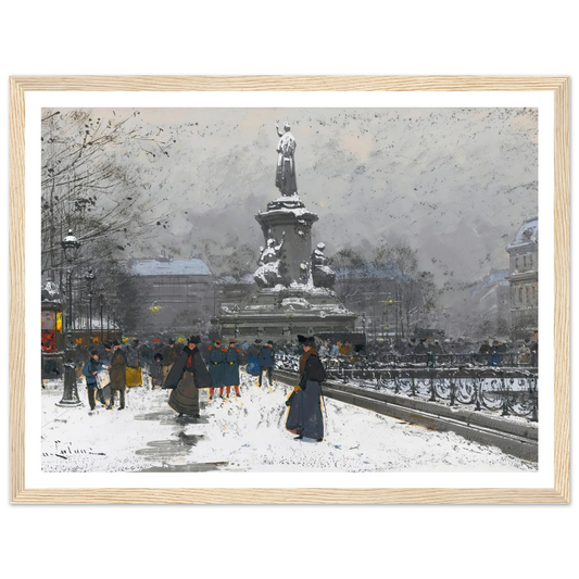 La Place De La République (Neige) Art Print | Eugene Galien Laloue-Quipham Collections