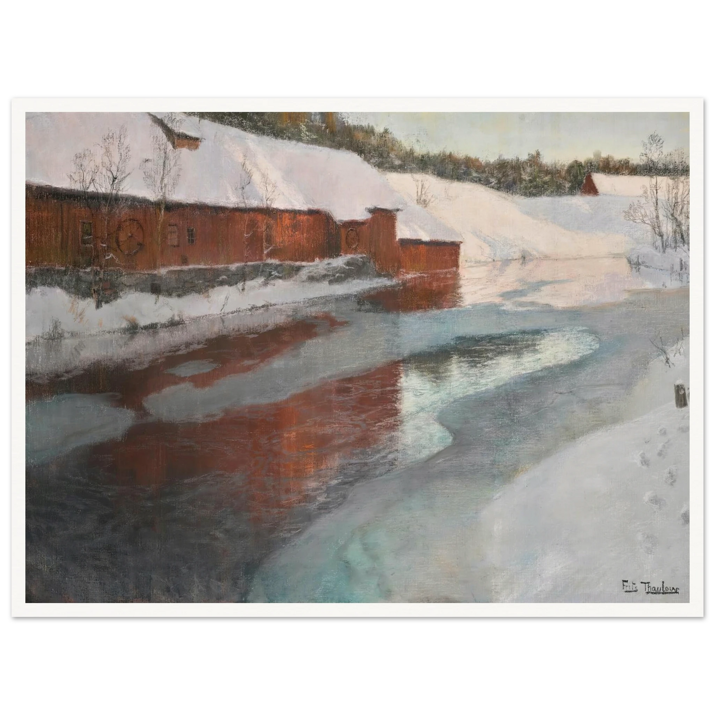 The Lysaker River In Winter Art Print | Frits Thaulow-Quipham Collections