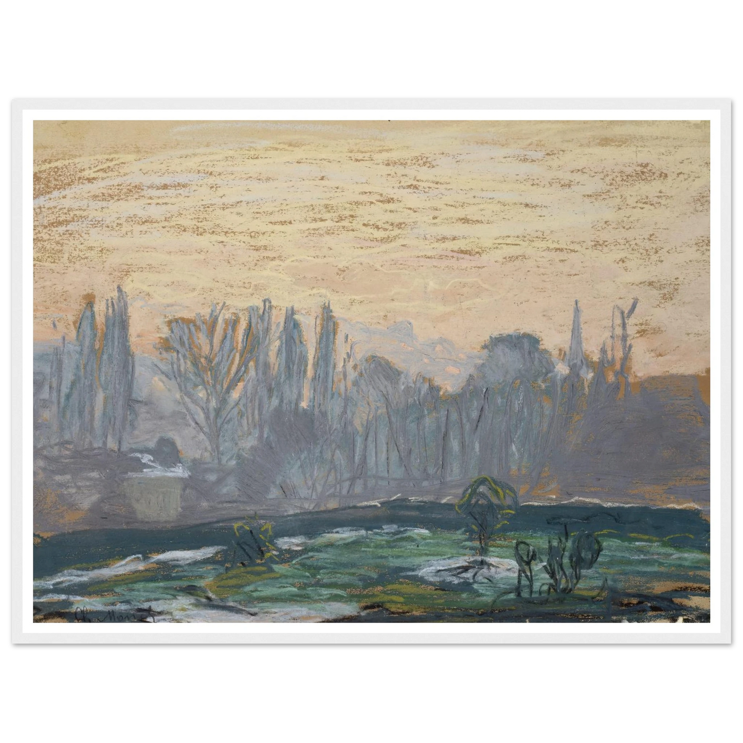 Winter Landscape with Evening Sky (ca. 1870 – 1880) Art Print | Claude Monet-Quipham Collections