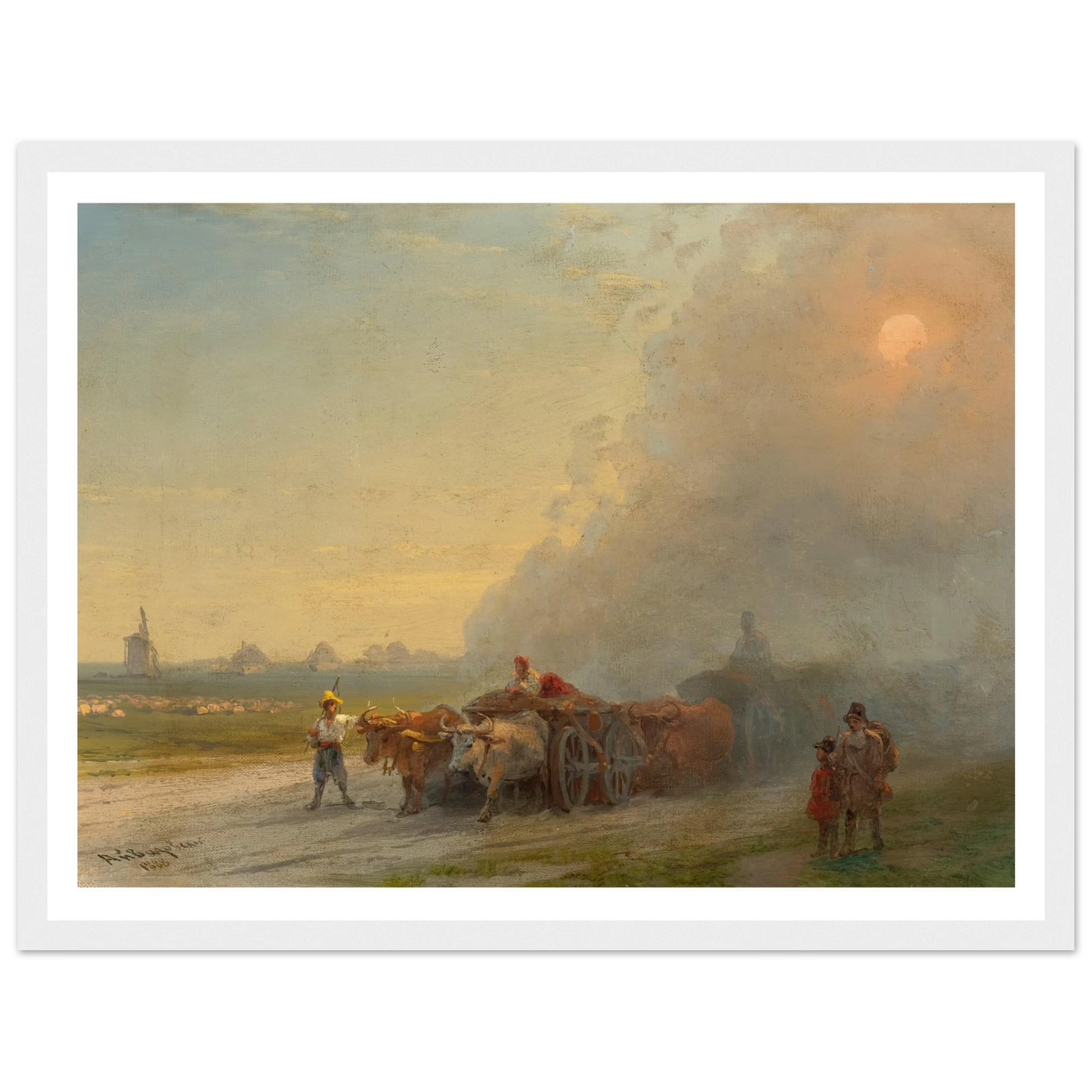 Ox-Carts In The Ukrainian Steppe (1888) Art Print | Ivan Konstantinovich Aivazovsky-Quipham Collections
