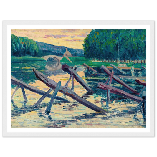 Les chevalets sur la Cure (circa 1908) Art Print | Maximilien Luce-Quipham Collections