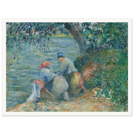 Laveuses au bord de l’eau, Pontoise (1878) Art Print | Camille Pissarro-Quipham Collections