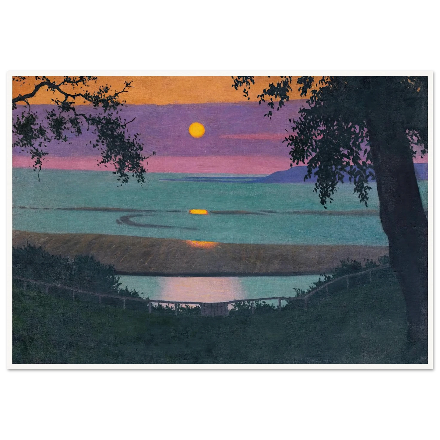 Sunset At Grace, Orange And Violet Sky (1918) Art Print | Felix Vallotton-Quipham Collections