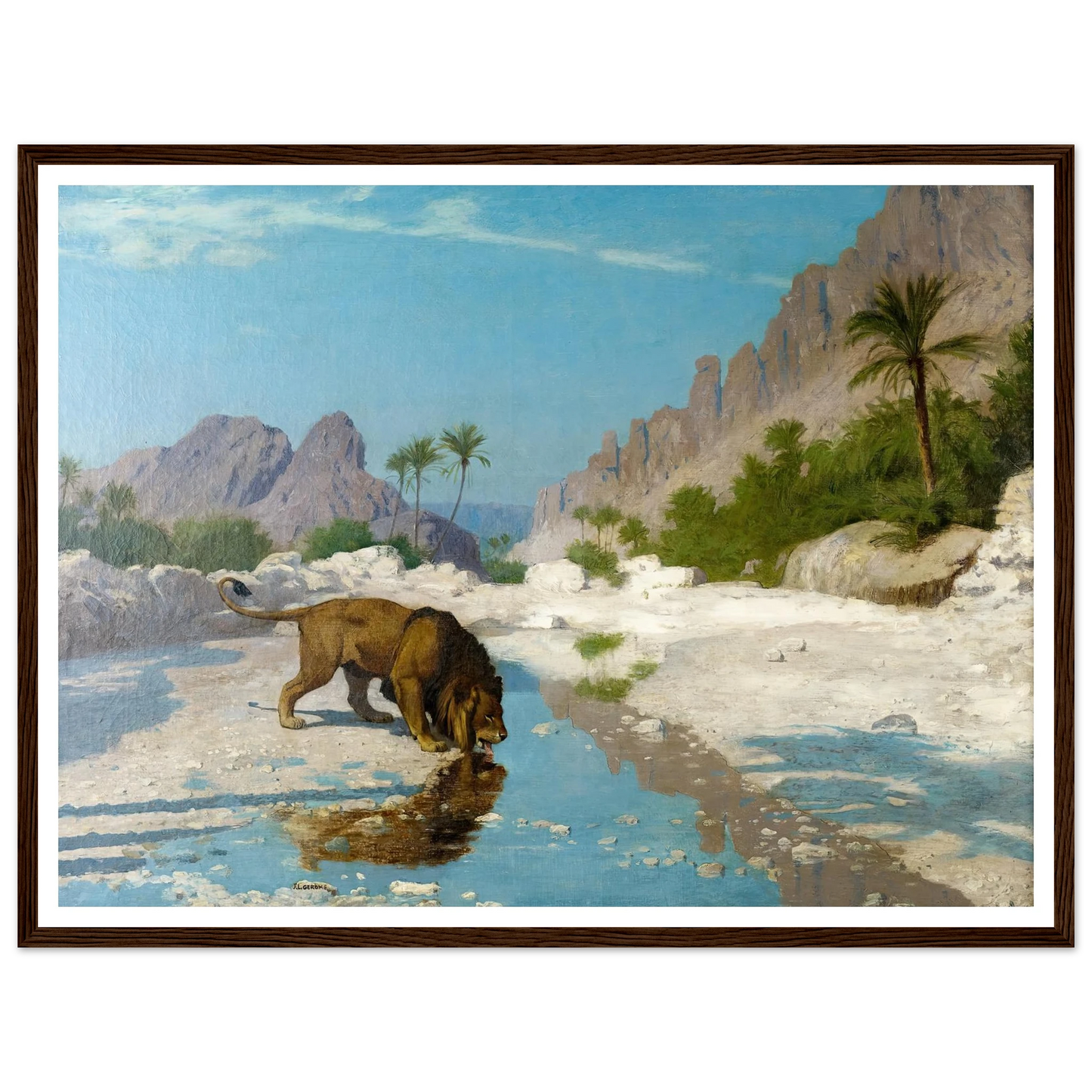 Lion in the Desert (circa 1885) Art Print | Jean Leon Gerome-Quipham Collections