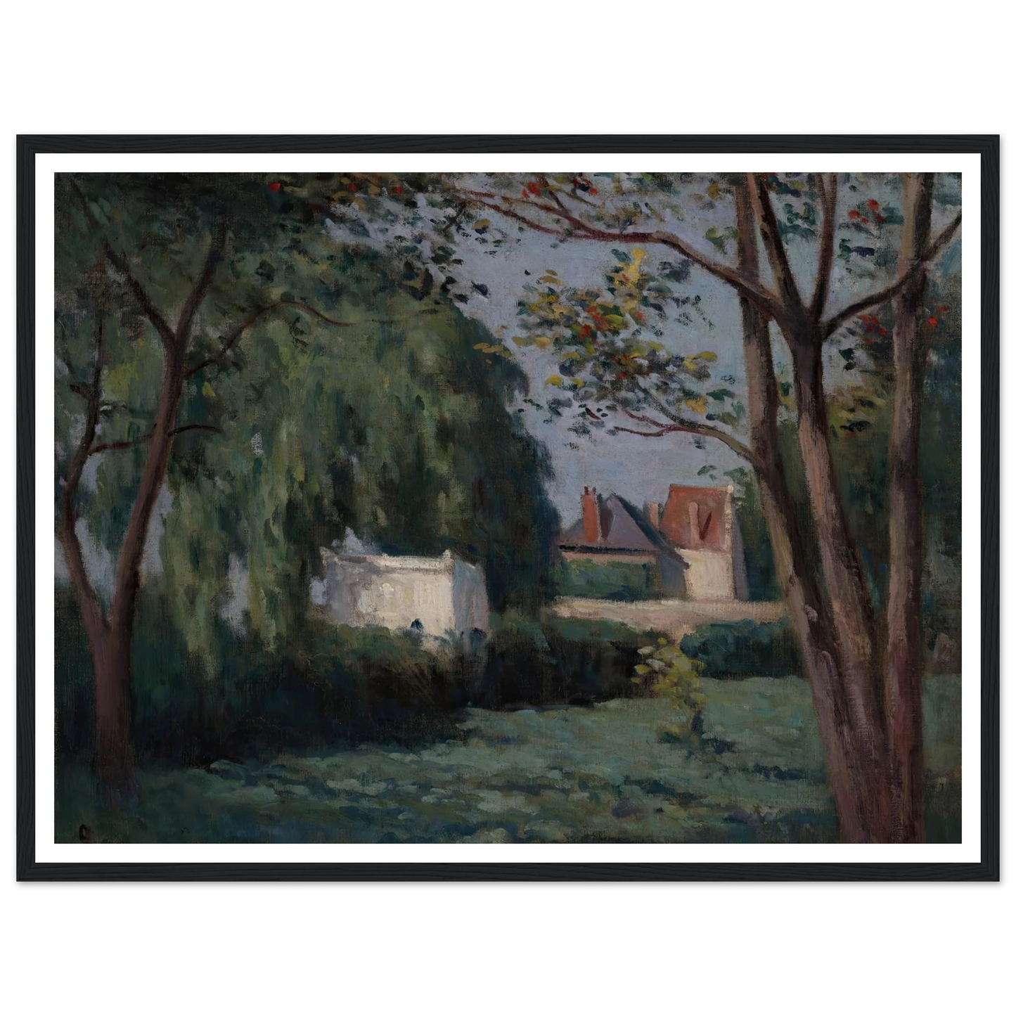 Country Scene with Three Houses and Trees (ca. 1900) Art Print | Maximilien Luce-Quipham Collections