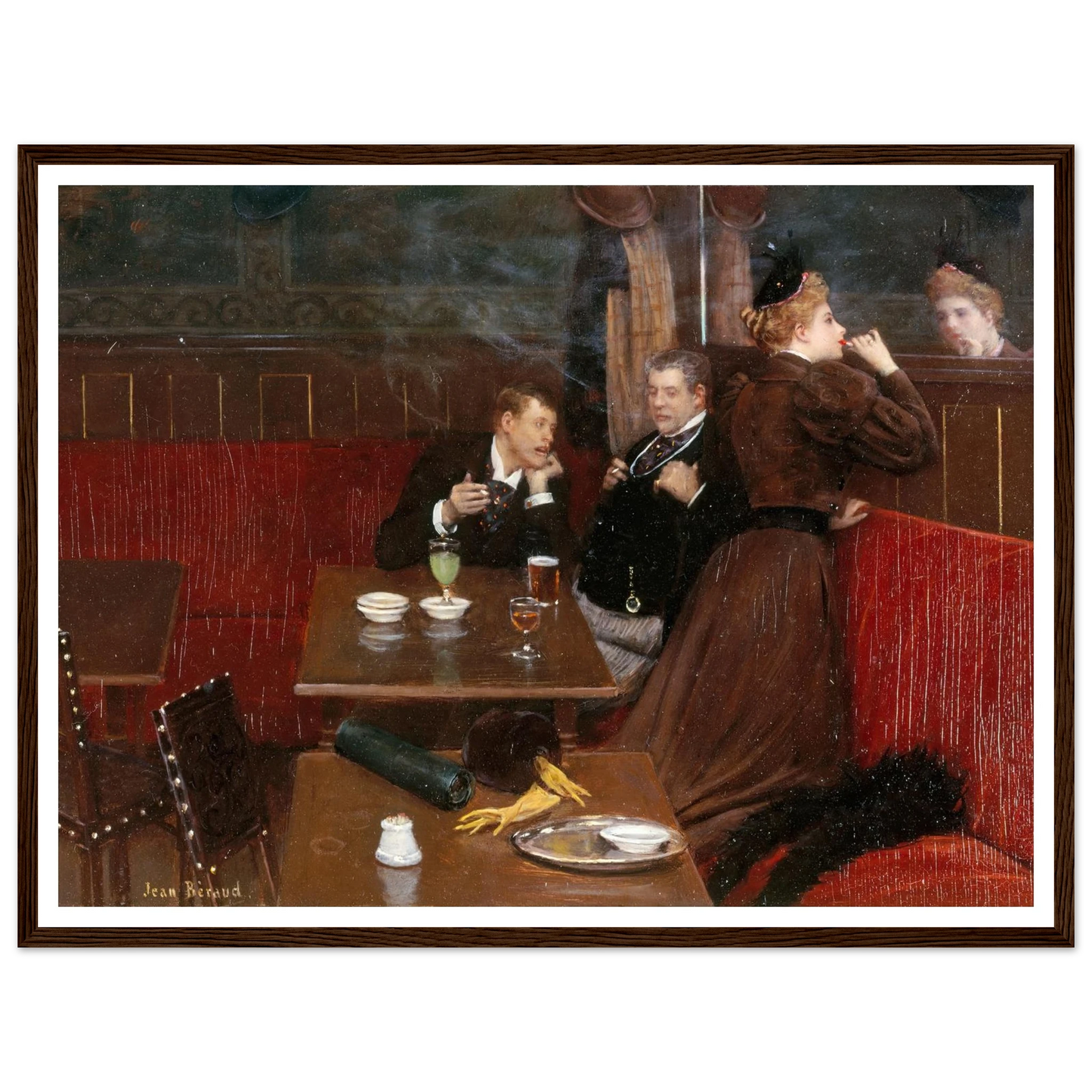 Trois personnages dans un café (1890) Art Print | Jean Beraud-Quipham Collections