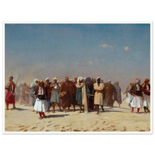 Egyptian Recruits Crossing The Desert (1857) Art Print | Jean Leon Gerome - Framed Poster - 30x40 cm / 12x16″ - Black frame