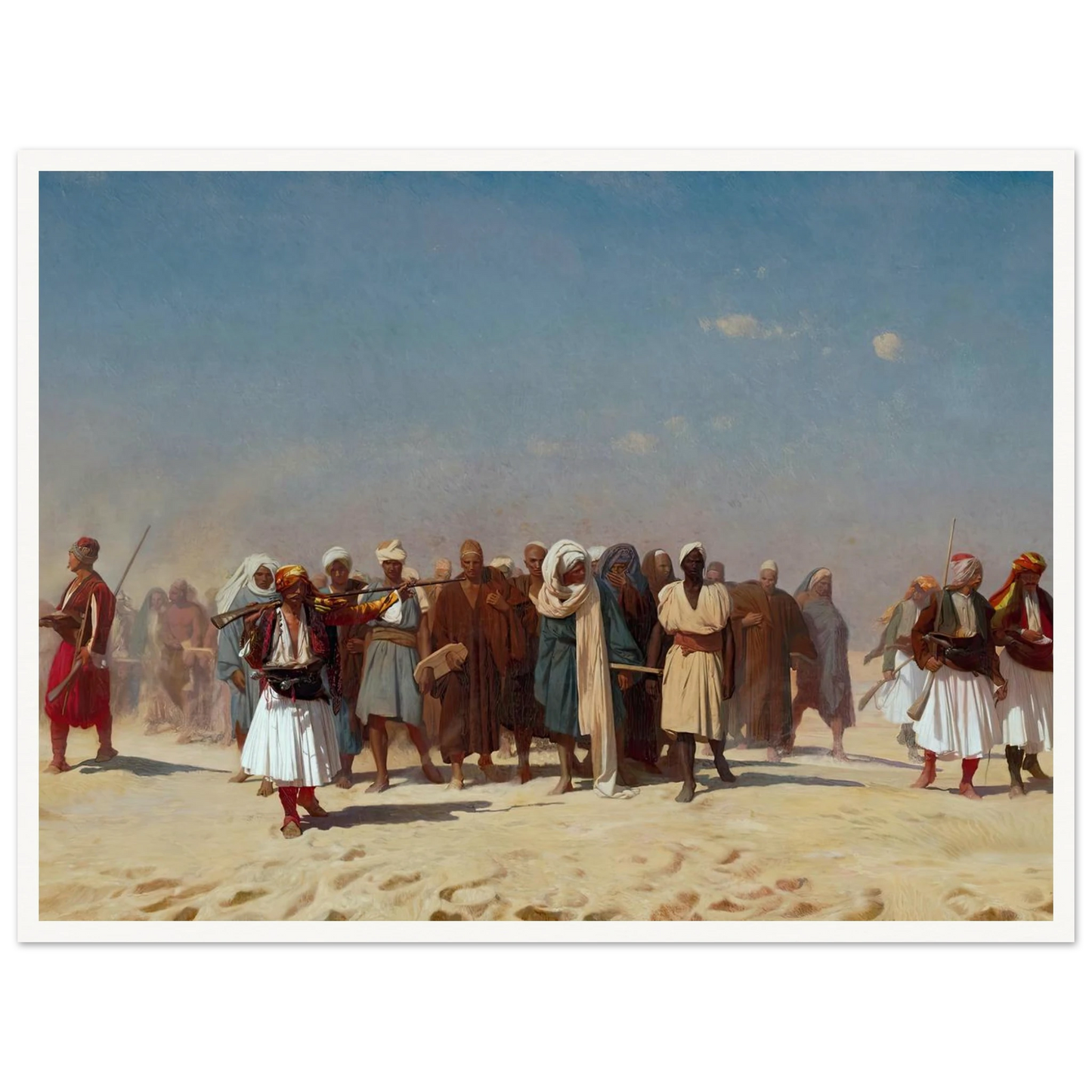 Egyptian Recruits Crossing The Desert (1857) Art Print | Jean Leon Gerome - Framed Poster - 30x40 cm / 12x16″ - Black frame