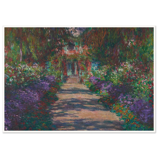 Eine Allee in Monets Garten in Giverny (1902) Art Print | Claude Monet - Framed Poster - 30x40 cm / 12x16″ - Black frame