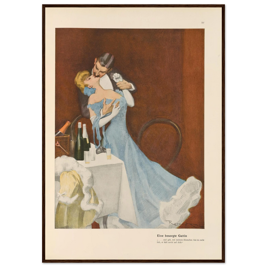 Eine besorgte Gattin (1908) Art Print | Ferdinand Freiherr von Reznicek - Framed Poster - 30x40 cm / 12x16″ - Black frame