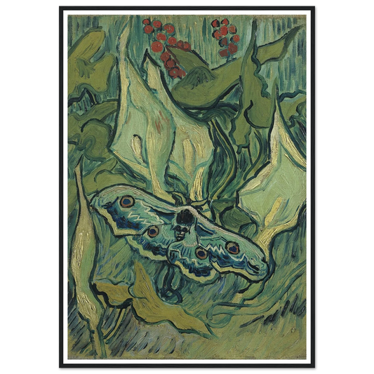 Emperor moth (1889) Art Print | Vincent van Gogh - Framed Poster - 30x40 cm / 12x16″ - Black frame
