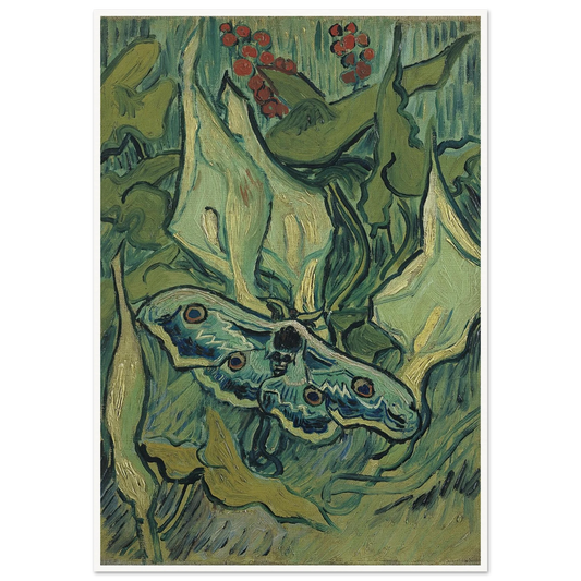 Emperor moth (1889) Art Print | Vincent van Gogh - Framed Poster - 30x40 cm / 12x16″ - Black frame