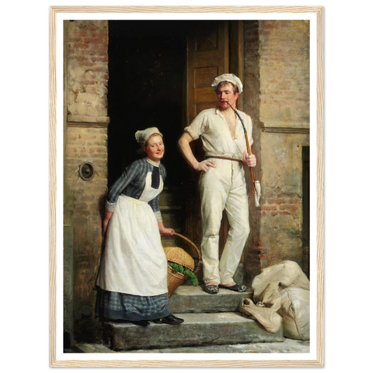 En Bager, der kjøler sig (1888) Art Print | Carl Bloch - Framed Poster - 30x40 cm / 12x16″ - Black frame