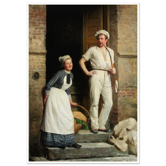 En Bager, der kjøler sig (1888) Art Print | Carl Bloch - Framed Poster - 30x40 cm / 12x16″ - Black frame