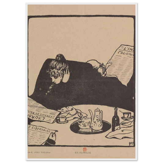 En Famille (1898) Art Print | Felix Vallotton - Framed Poster - 30x40 cm / 12x16″ - Black frame