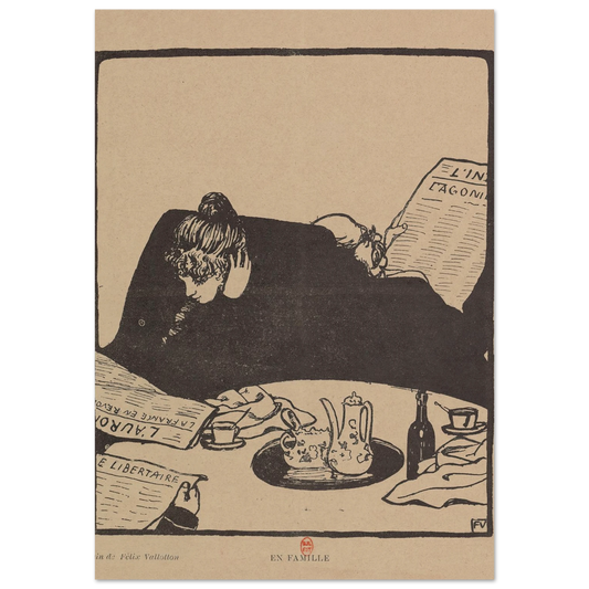 En Famille (1898) Art Print | Felix Vallotton - Framed Poster - 30x40 cm / 12x16″ - Black frame
