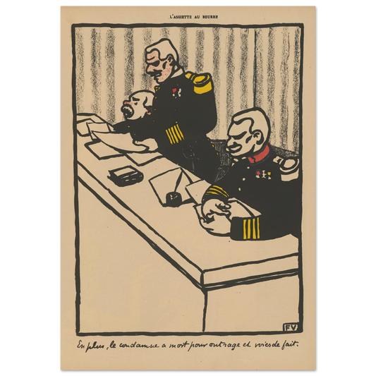 En plus, le condamme a mort pour outrage et voies de fait (1902) Art Print | Felix Vallotton - Framed Poster - 30x40 cm / 12x16″ - Black frame